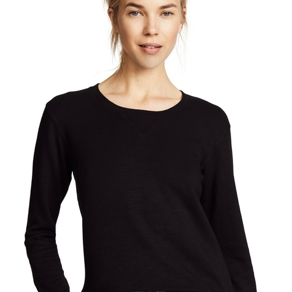 Monrow Tops - Monrow - Black French Terry Pullover Sweater